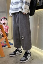 秋冬季新款加厚灯芯绒九分裤子大码宇航员贴标 A125-DK913-P45图片
