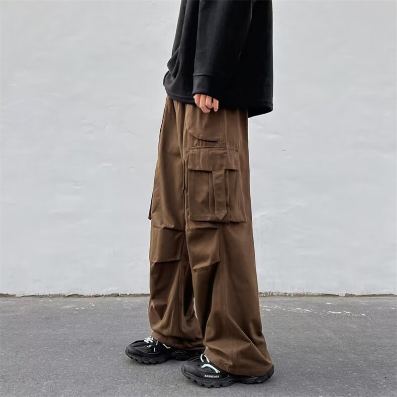 美式机能工装裤男ins高街潮牌宽松阔腿长裤1001-1-GD770/P42,男装休闲裤,星座1001-1
