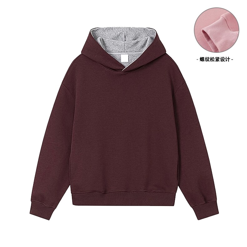 全棉重磅380克拉链撞色连帽套头外套男AH935-特P48不议价，女装短外套，星座610B-1