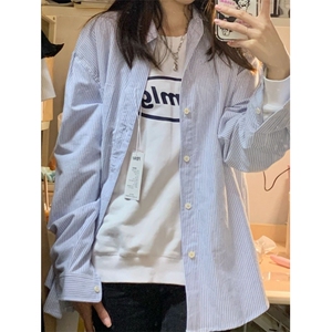 DD318P28 美式复古蓝条纹衬衫图片