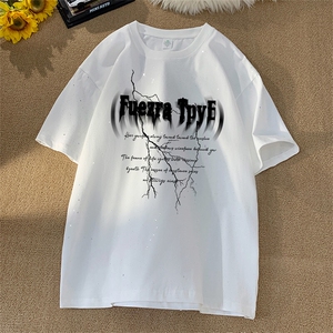 可48小时发货支持抖音得物来样二开 美式满天星亮片短袖T恤MTX666图片