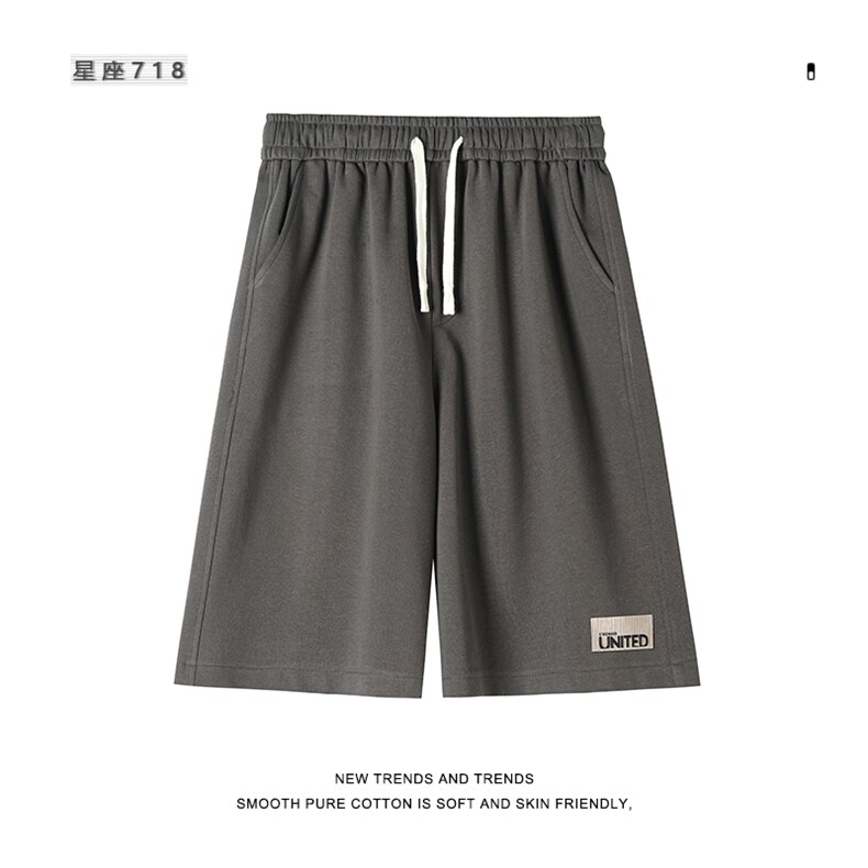 美式运动短裤夏季华棉宽松弹力五分裤针织休闲裤子XD1751特批35,男装休闲裤,星座718