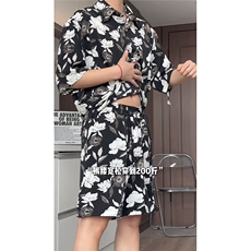 短袖衬衫男+短裤男套装男聚酯纤维M-5XL大码TZ78709P50控98，男装休闲套装，星座226-1
