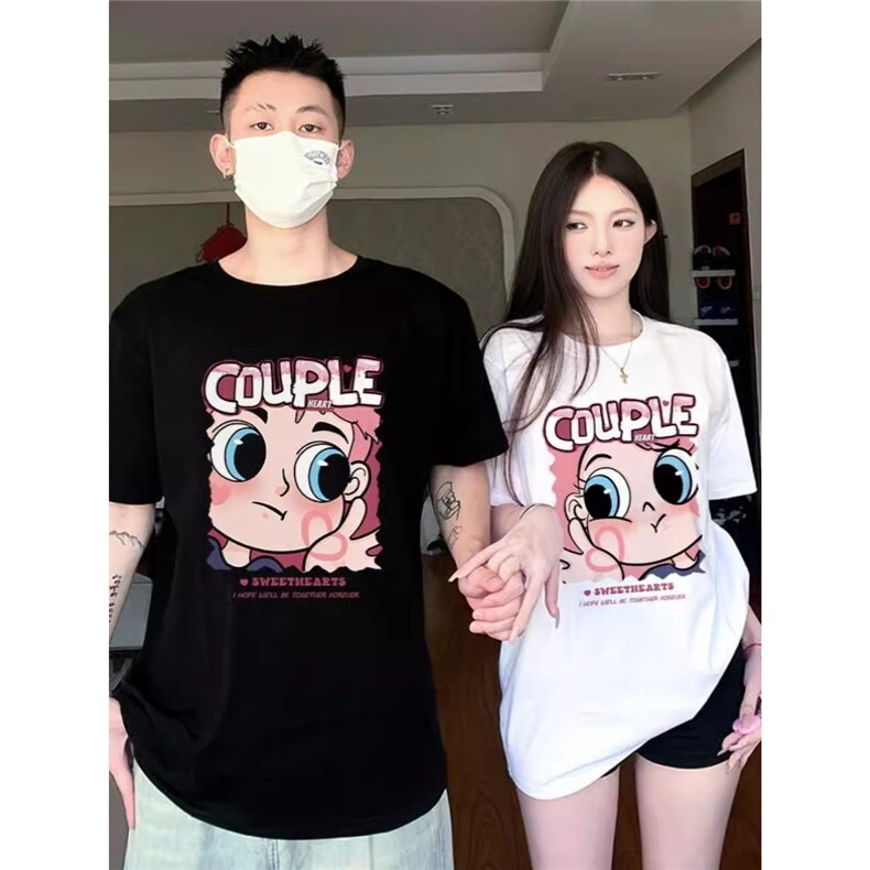 七夕特别的情侣装t恤夏季装2025新款roora小众高级感超火纯棉短袖,男装T恤,星座1210-1