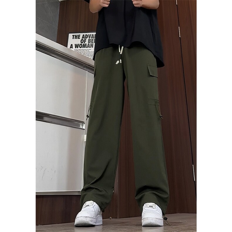 K9076/特P35冰丝工装裤子男士痞帅大码抽绳休闲长裤速干裤控68，男装工装外套，电商A141