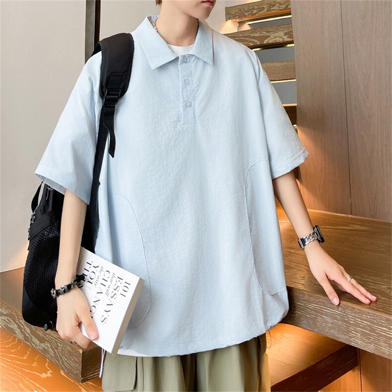 衬衫男士短袖韩版潮流套头痞子帅气2024夏季宽松ins外套CY890-P36,男装衬衫,星座412-2
