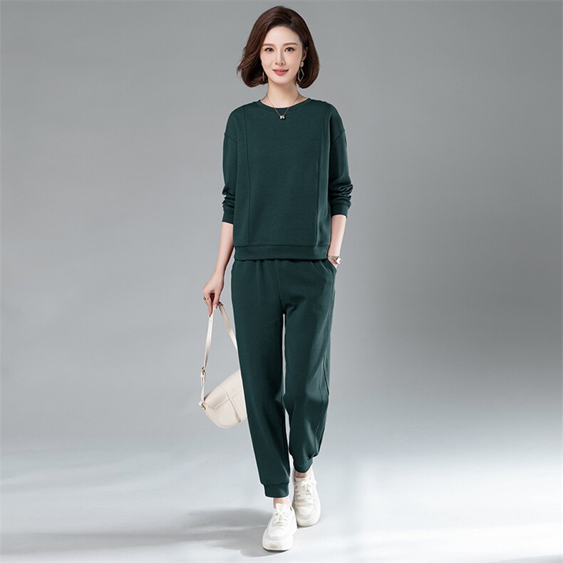 时尚春季新款休闲卫衣套装显瘦百搭运动两件套,女装套装/套裙,阿丹
