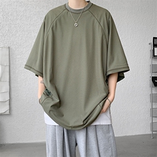 8XL-M特大码日系复古山西速干镂空拼接短袖T恤上衣男DX319P50，男装T恤，电商D206-1