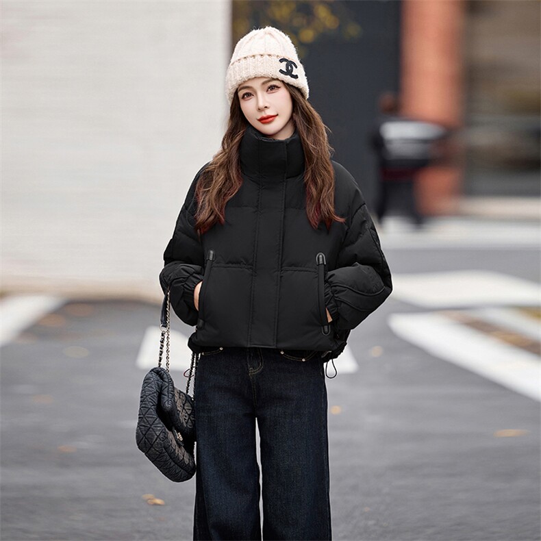 短款羽绒服女2024冬季新款小个子高端洋气韩系宽松红色肯豆面包服,女装羽绒服,艾尚靓装