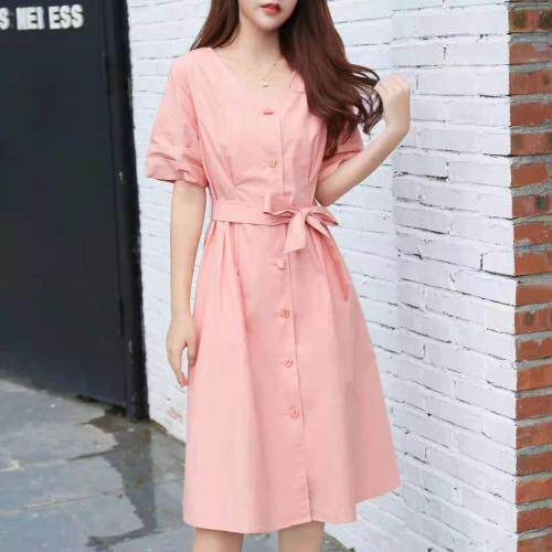 2021现货包括裁明线棉布连衣裙M-XXL，女装连衣裙，艾涵o