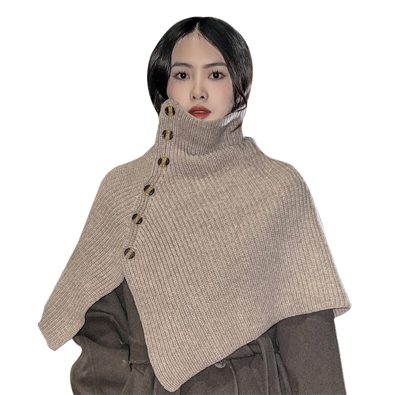 秋冬季羊毛休闲时尚百搭16支带扣披肩,饰品披肩,朝思羊绒