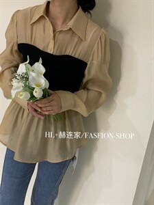 2022春夏新款 拼接罗纹小衫,其它,HL+