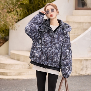 现货白鸭绒2025年冬季有帽可拆宽松加厚羽绒服图片
