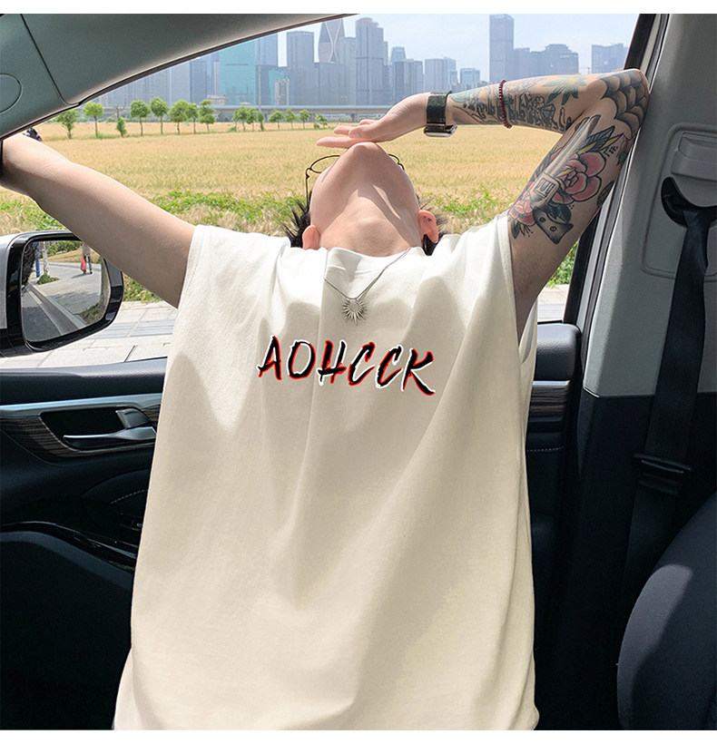 可48小时发货支持抖音得物来样二开240克重磅美式纯棉背心无袖t恤,男装T恤,电商A486-1