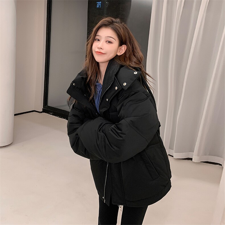 2026新男女同款学院风情侣连帽羽绒服小个子面包服加厚白鸭绒潮牌,女装羽绒服,钱塘6003（原4033）