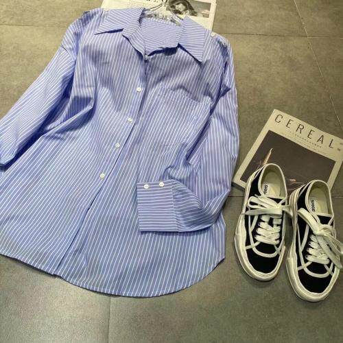 【现货】秋季新款条纹漏肩衬衣，其它，1+9