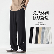 简约休闲裤亲肤直筒百搭拖地裤潮牌华棉美式风长裤X1693-特批39，男装休闲裤，星座718