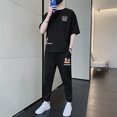 2023夏季新款短袖T恤套装运动休闲宽松潮流两件套男装F301P68，男装休闲套装，电商A086
