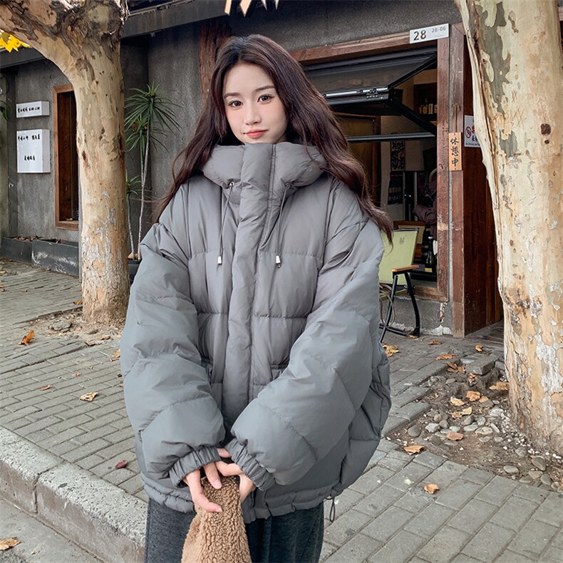 抽绳连帽工装羽绒服女冬季2025新款港味复古流行小个子美式加厚,女装羽绒服,浙宝276（原081）