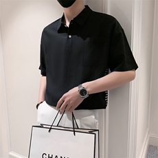 2023社会小伙轻熟风麻料短袖POLO衫休闲翻领潮流痞帅气T2308-P58，男装T恤，电商A413