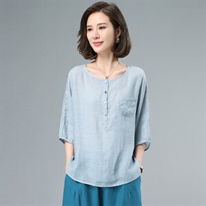 苎麻上衣女高端印花棉麻2025新款夏季女装时尚休闲亚麻阔腿裤图片