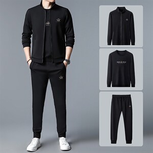 S3032-3钱塘2020-2春秋新款百搭时尚休闲简约长袖套装卫衣P225图片