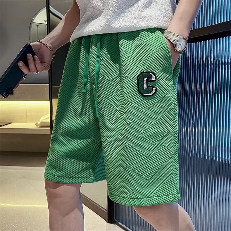 抖音夏季百搭休闲裤男高街潮流五分裤2024港风新款BD021/P32,男装牛仔裤,星座506