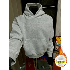 抖音得物高品质二开秋冬美式高街重磅结构辑明线连帽卫衣外套W75