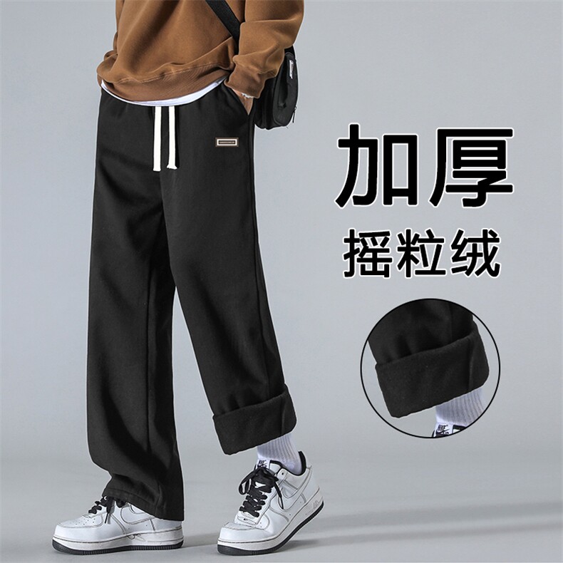 纯棉加绒加厚长裤抗皱裤子男秋冬抽绳卫裤K631特批38加绒46,男装休闲裤,星座718-1