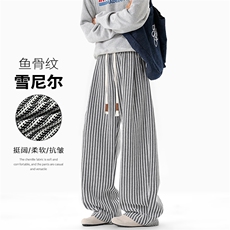 重磅420g雪尼尔鱼骨纹潮流休闲百搭男大码休闲裤K24008-特P35控68，男装休闲裤，电商A001-1
