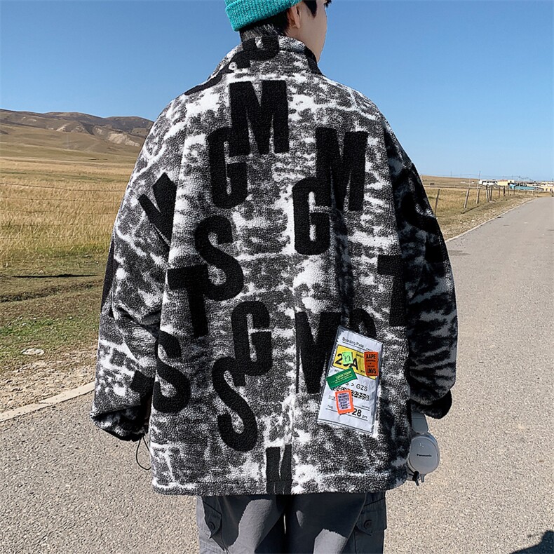 24新款春装款羊羔毛加厚宽松情侣棉衣YG04-P95限128,男装夹克,电商B370