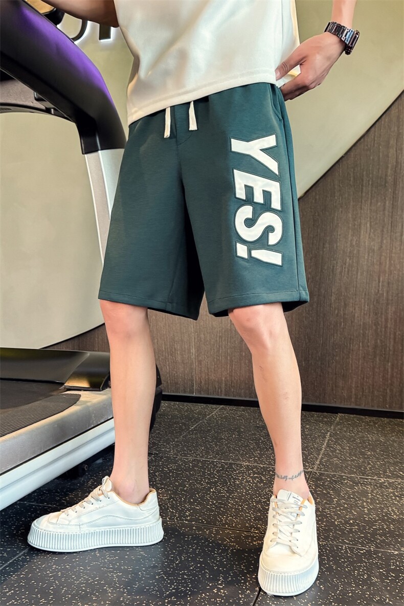 B340DK005p4868店主风小伙风洗水刺绣卫裤短裤五分裤，男装休闲裤，电商B340