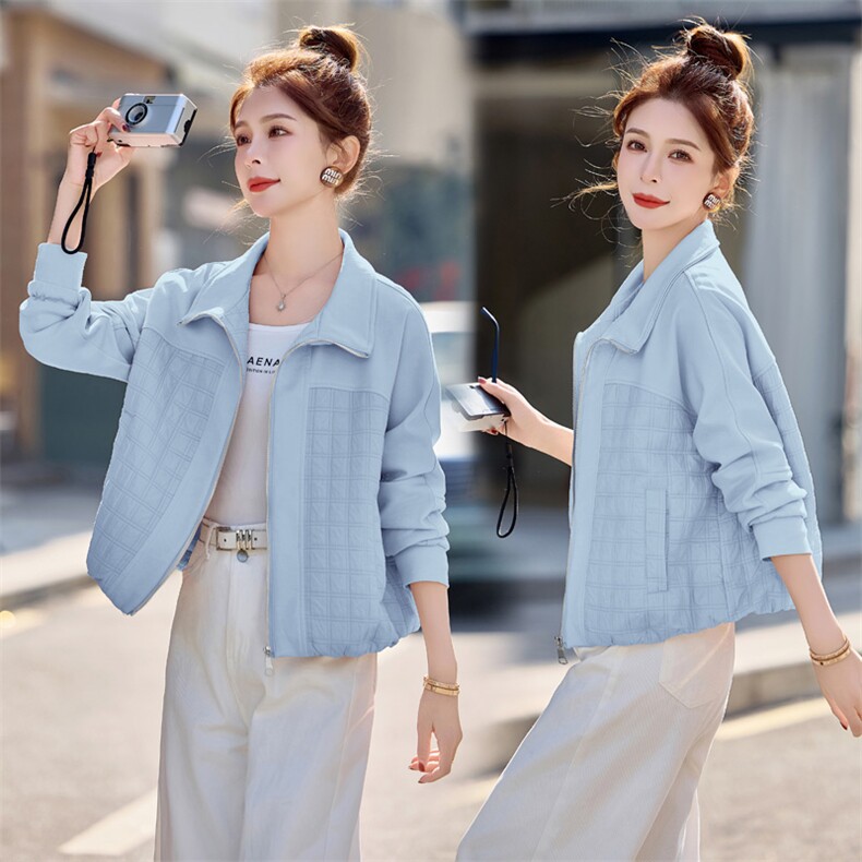 小香风粉色翻领休闲短外套女2026春秋新款小个子时尚百搭夹克上衣，女装短外套，余墨