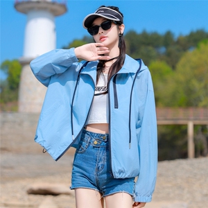 连帽防晒衣女夏2025新款时尚百搭宽松休闲轻薄透气防晒服开衫外套图片