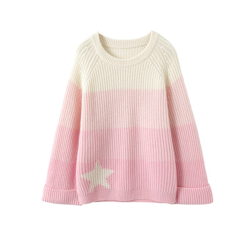 2024年秋冬渐变星星羊绒毛衣女韩版宽松外穿洋气套头，女装羊绒衫，星纬羊绒