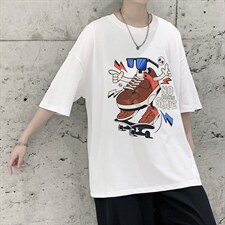 港风ins设计款嘻哈印花短袖T恤大码宽松男潮517A-1-T911-P28控38，男装T恤，星座517A-1