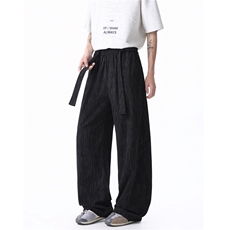 2026春装新款时尚飘带宽松百搭休闲裤男士垂感长裤K9961-特P40，男装休闲裤，电商A006