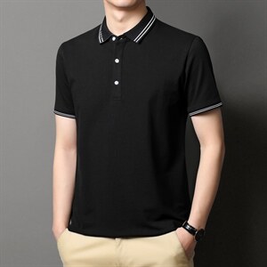 POLO衫男上衣半袖男装衣服男士体恤衫T恤潮牌休闲翻领爸爸短袖男图片