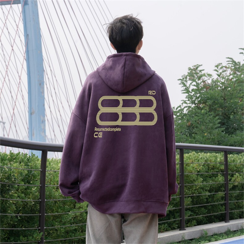 2025秋季新款美式潮牌设计感麂皮绒连帽卫衣wljp7421-特p45控79图片