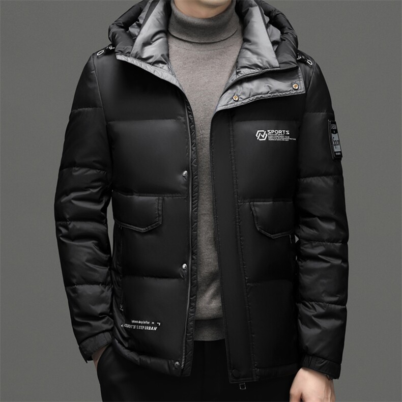 2023年新款冬季加厚保暖中年男士羽绒服爸爸装商务休闲灰鸭绒外套,男装羽绒服,电商B212（原钱塘6029）