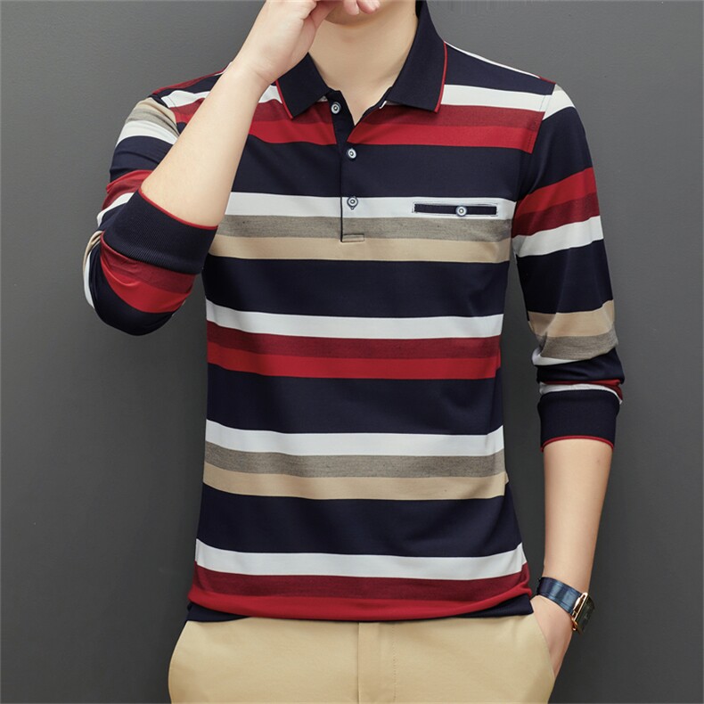 Q2317春秋男士长袖翻领T恤衫商务休闲青年男装POLO衫,男装T恤,电商B360