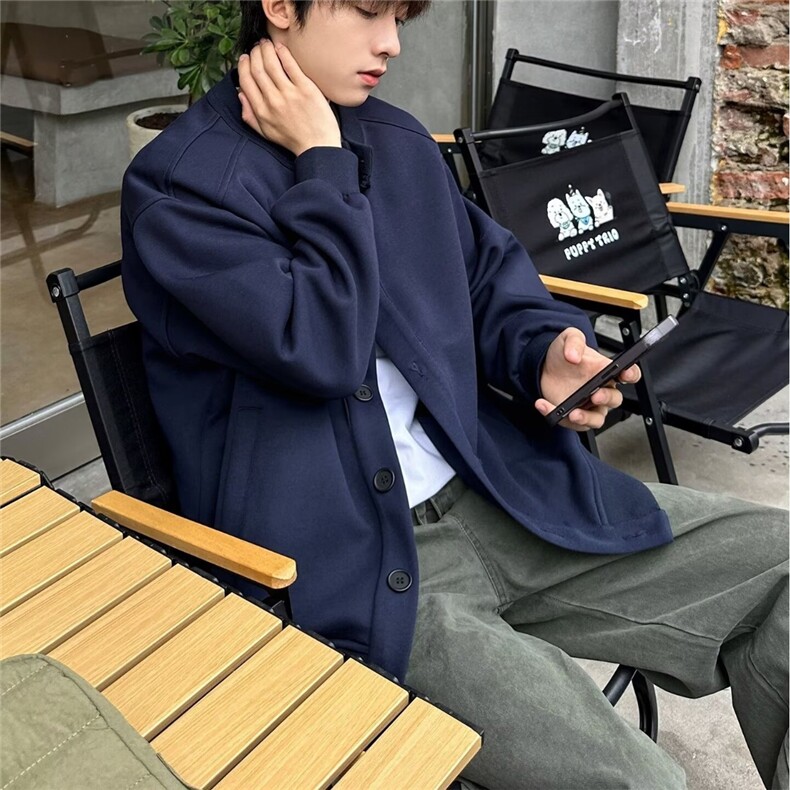 新款卫衣男外套潮牌圆领开衫上衣长袖外套513AKS2689P45,女装短外套,星座513A