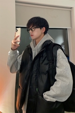 美式复古棉服男女冬季潮牌宽松马甲加厚立领坎肩外套HY22P85，男装棉衣，电商A102B