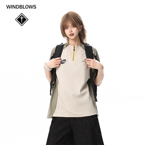 网图现货半拉链撞色凉感t恤男女户外运动训练服速干短袖RG133-P45图片
