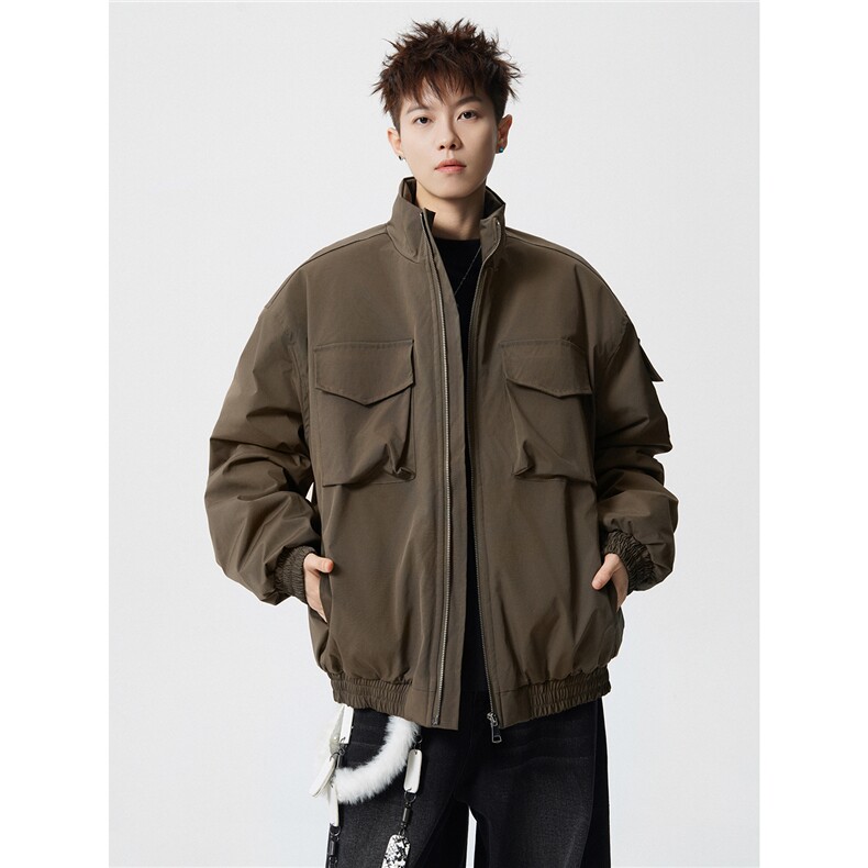 W85129特P90控158工装立体口袋宽肩立领加厚棉衣棉服男,男装棉衣,电商B205