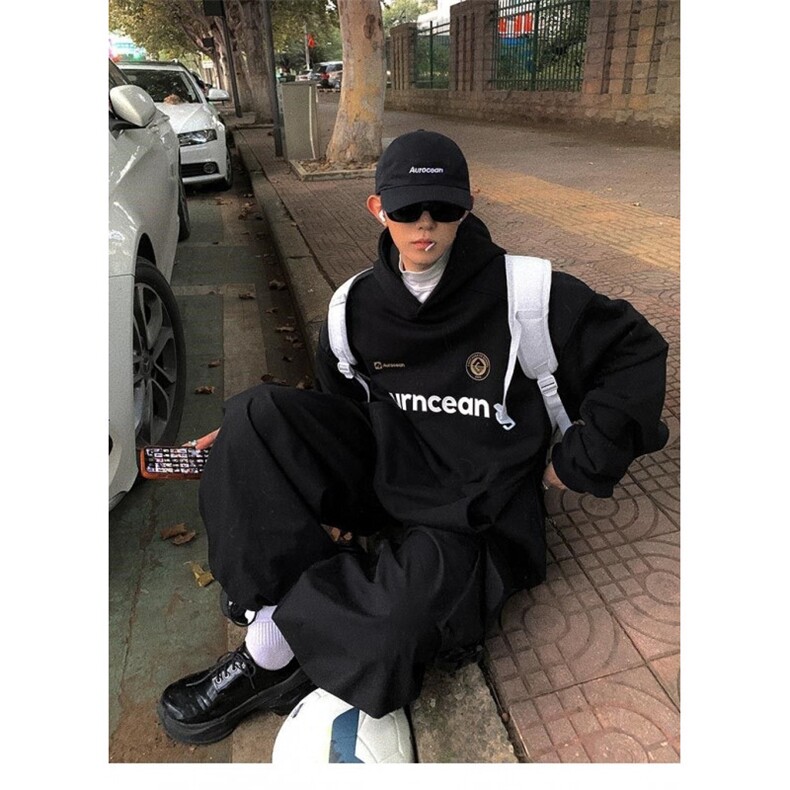 时尚印花连帽卫衣男女加绒加厚秋冬款宽松oversize美式外套上衣男,女装短外套,四季星座505