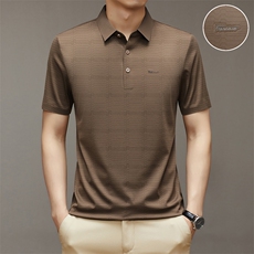 2026新款夏季薄款弹力无痕短袖冰丝无痕T恤翻领Polo衫HMH9809-P65，男装T恤，星座1105-3