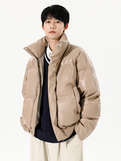 2025新款冬季立领PU皮棉服男保暖皮衣棉衣外套XZ212-QPY2421-P120，男装皮衣，星座212