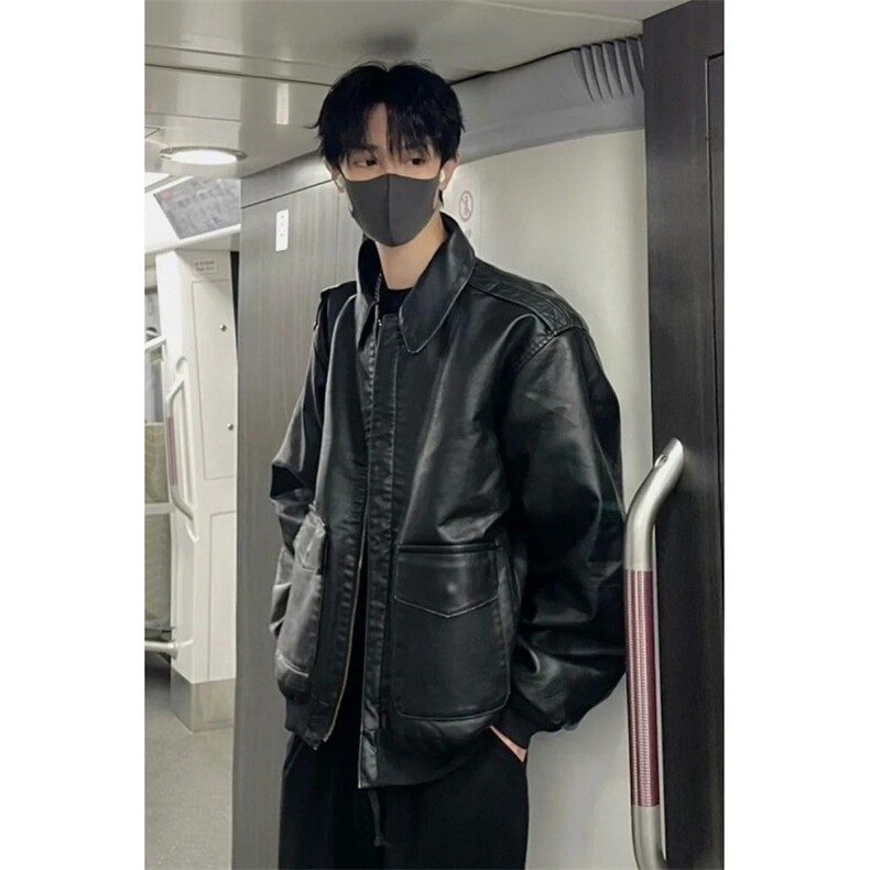 网图现货加厚加棉皮衣飞行员外套1209-1-JK19-P90主推可谈,男装皮衣,星座1209-1