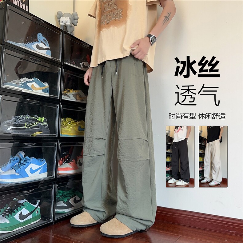 夏季新款美式潮流褶皱伞兵裤宽松休闲裤B315-K511-特p36控68,男装休闲裤,电商B315